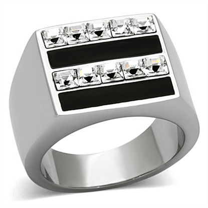 Picture of TK1177 - Stainless Steel Ring High polished (no plating) Men Top Grade Crystal Clear