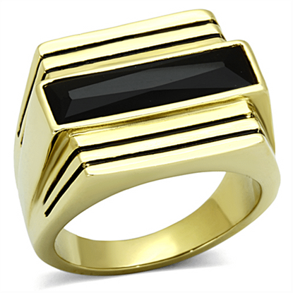 Picture of TK1188 - Stainless Steel Ring IP Gold(Ion Plating) Men Synthetic Jet