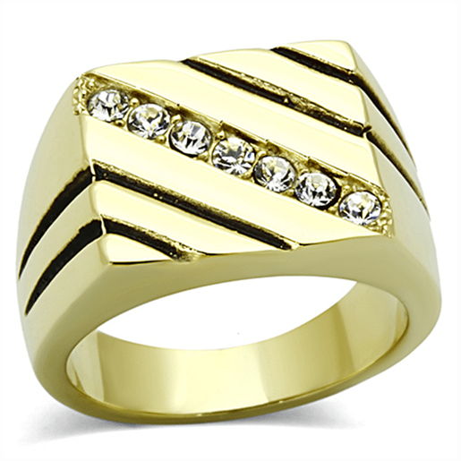 Picture of TK1190 - Stainless Steel Ring IP Gold(Ion Plating) Men Top Grade Crystal Clear