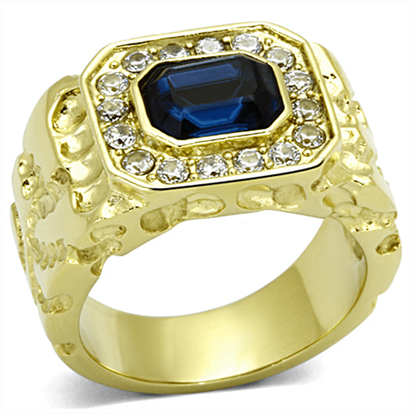 Picture of TK1192 - Stainless Steel Ring IP Gold(Ion Plating) Men Top Grade Crystal Montana