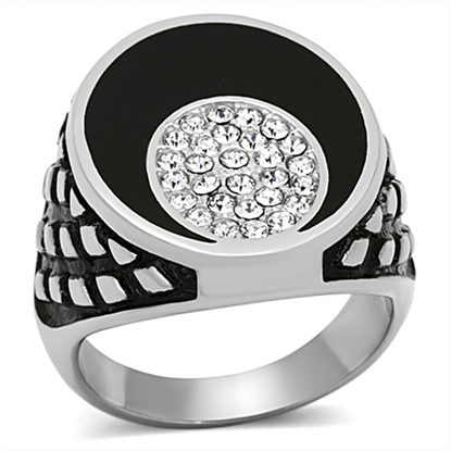 Picture of TK1200 - Stainless Steel Ring High polished (no plating) Men Top Grade Crystal Clear