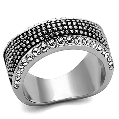 Picture of TK1216 - Stainless Steel Ring High polished (no plating) Women Top Grade Crystal Clear