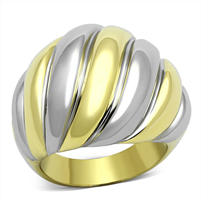 Picture of TK1219 - Stainless Steel Ring Two-Tone IP Gold (Ion Plating) Women No Stone No Stone