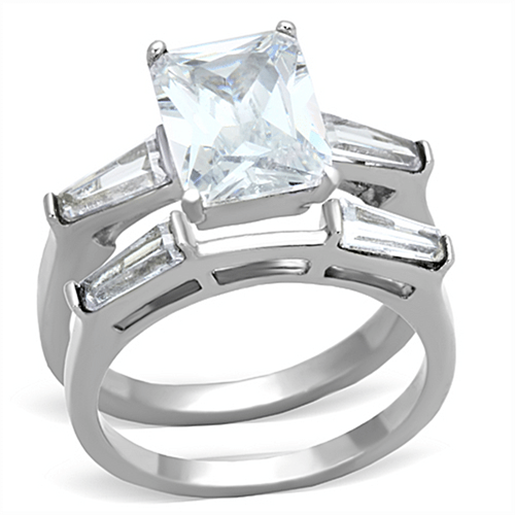 Picture of TK1229 - Stainless Steel Ring High polished (no plating) Women AAA Grade CZ Clear