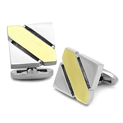 Picture of TK1249 - Stainless Steel Cufflink Two-Tone IP Gold (Ion Plating) Men No Stone No Stone