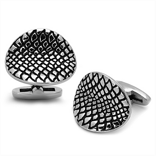 Picture of TK1258 - Stainless Steel Cufflink High polished (no plating) Men Epoxy Jet