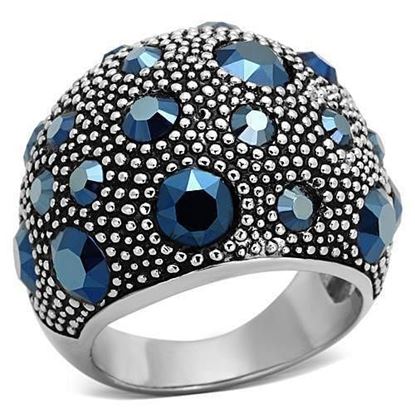 Picture of TK1310 - Stainless Steel Ring High polished (no plating) Women Top Grade Crystal Montana