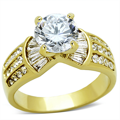 Picture of TK1323 - Stainless Steel Ring IP Gold(Ion Plating) Women AAA Grade CZ Clear