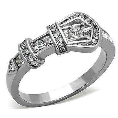 Picture of TK1334 - Stainless Steel Ring High polished (no plating) Women Top Grade Crystal Clear