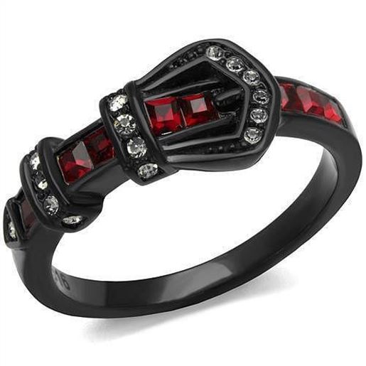 Picture of TK1334J - Stainless Steel Ring IP Black(Ion Plating) Women Top Grade Crystal Multi Color