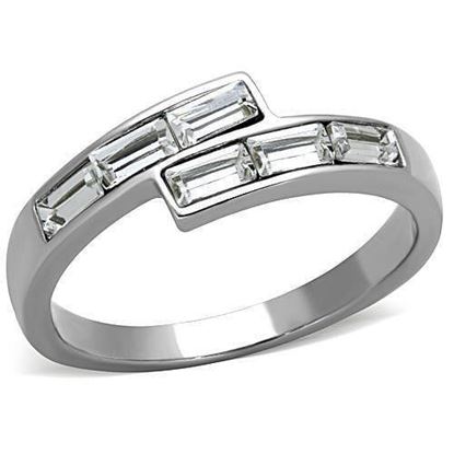 Picture of TK1335 - Stainless Steel Ring High polished (no plating) Women Top Grade Crystal Clear