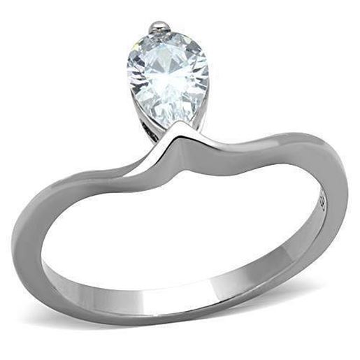 Picture of TK1336 - Stainless Steel Ring High polished (no plating) Women AAA Grade CZ Clear