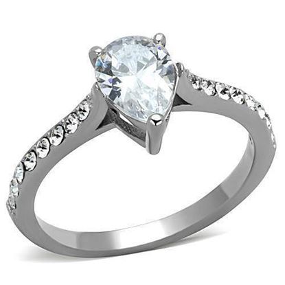 Picture of TK1337 - Stainless Steel Ring High polished (no plating) Women AAA Grade CZ Clear