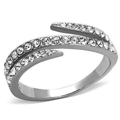 Picture of TK1338 - Stainless Steel Ring High polished (no plating) Women Top Grade Crystal Clear