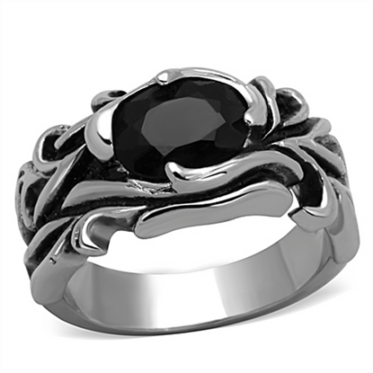 Picture of TK1355 - Stainless Steel Ring High polished (no plating) Men Synthetic Jet