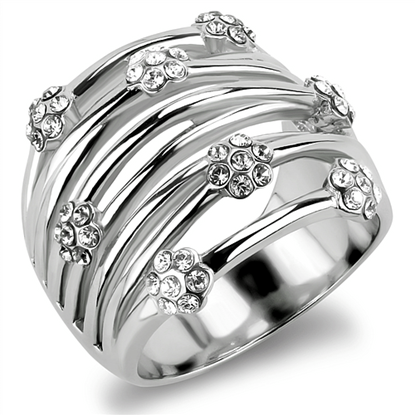 Picture of TK1372 - Stainless Steel Ring High polished (no plating) Women Top Grade Crystal Clear