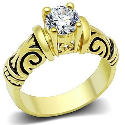 Picture of TK1377 - Stainless Steel Ring IP Gold(Ion Plating) Women AAA Grade CZ Clear