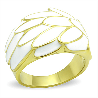 Picture of TK1387 - Stainless Steel Ring IP Gold(Ion Plating) Women No Stone White