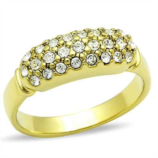 Picture of TK1389 - Stainless Steel Ring IP Gold(Ion Plating) Women Top Grade Crystal Clear