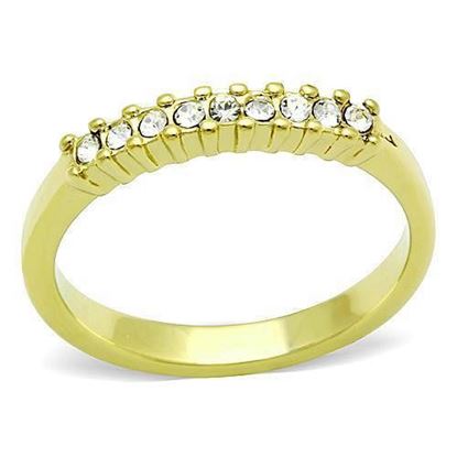 Picture of TK1390 - Stainless Steel Ring IP Gold(Ion Plating) Women Top Grade Crystal Clear