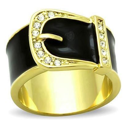 Picture of TK1396 - Stainless Steel Ring IP Gold(Ion Plating) Women Top Grade Crystal Clear