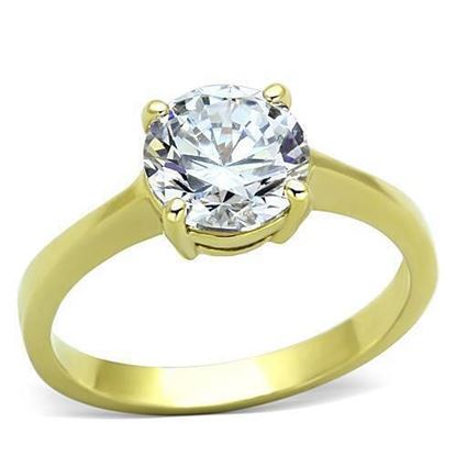 Picture of TK1405 - Stainless Steel Ring IP Gold(Ion Plating) Women AAA Grade CZ Clear