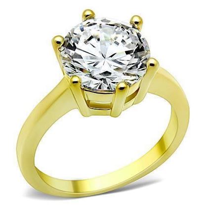 Picture of TK1407 - Stainless Steel Ring IP Gold(Ion Plating) Women AAA Grade CZ Clear