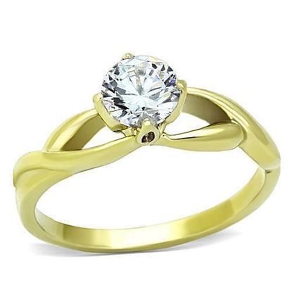 Picture of TK1416 - Stainless Steel Ring IP Gold(Ion Plating) Women AAA Grade CZ Clear