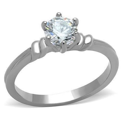 Picture of TK1431 - Stainless Steel Ring High polished (no plating) Women AAA Grade CZ Clear