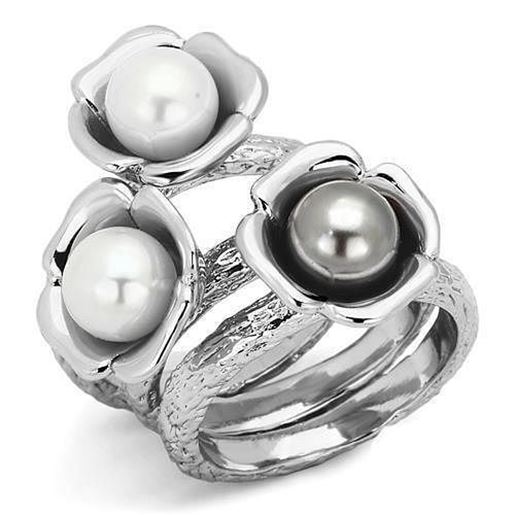 Picture of TK1449 - Stainless Steel Ring High polished (no plating) Women Synthetic Multi Color