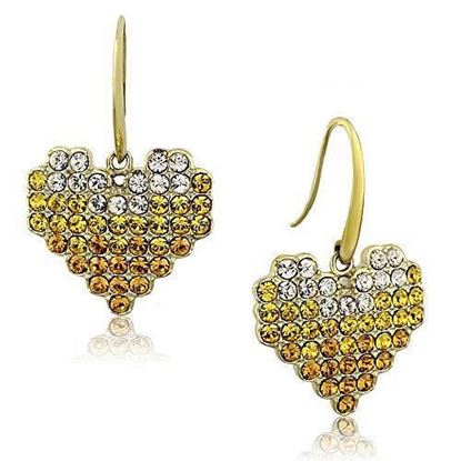 Picture of TK1455 - Stainless Steel Earrings IP Gold(Ion Plating) Women Top Grade Crystal Multi Color