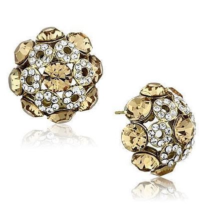 Picture of TK1458 - Stainless Steel Earrings IP Gold(Ion Plating) Women Top Grade Crystal Citrine Yellow