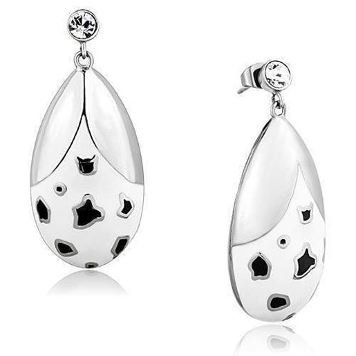 Picture of TK1462 - Stainless Steel Earrings High polished (no plating) Women Top Grade Crystal Clear