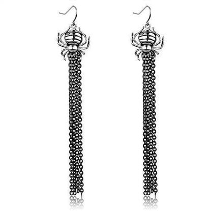 Picture of TK1481 - Stainless Steel Earrings Two-Tone IP Black Women Epoxy Jet