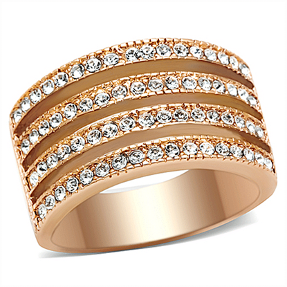 Picture of TK1492 - Stainless Steel Ring IP Rose Gold(Ion Plating) Women AAA Grade CZ Clear