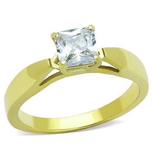 Picture of TK1511 - Stainless Steel Ring IP Gold(Ion Plating) Women AAA Grade CZ Clear