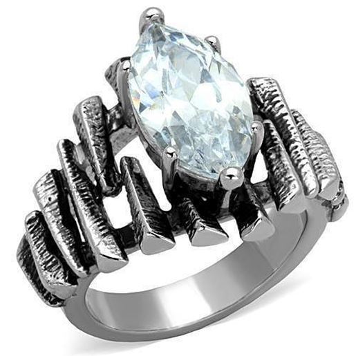 Picture of TK1516 - Stainless Steel Ring High polished (no plating) Women AAA Grade CZ Clear