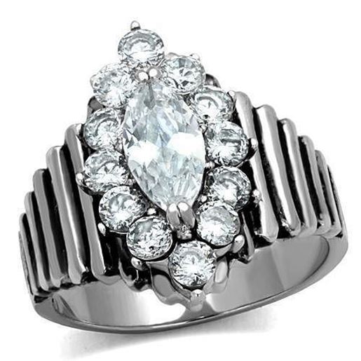 Picture of TK1517 - Stainless Steel Ring High polished (no plating) Women AAA Grade CZ Clear