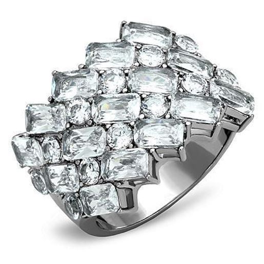 Picture of TK1522 - Stainless Steel Ring High polished (no plating) Women AAA Grade CZ Clear