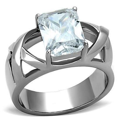 Picture of TK1530 - Stainless Steel Ring High polished (no plating) Women AAA Grade CZ Clear