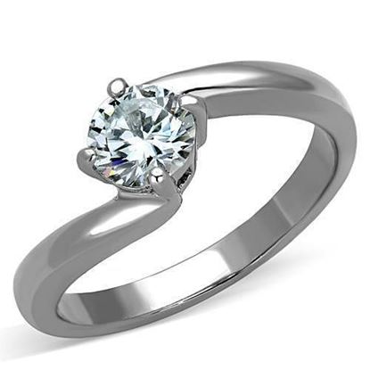 Picture of TK1543 - Stainless Steel Ring High polished (no plating) Women AAA Grade CZ Clear