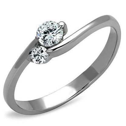 Picture of TK1544 - Stainless Steel Ring High polished (no plating) Women AAA Grade CZ Clear