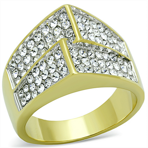 Picture of TK1550 - Stainless Steel Ring Two-Tone IP Gold (Ion Plating) Women Top Grade Crystal Clear