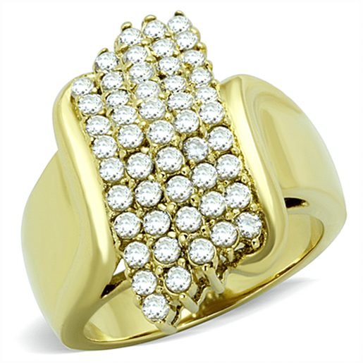 Picture of TK1554 - Stainless Steel Ring IP Gold(Ion Plating) Women AAA Grade CZ Clear