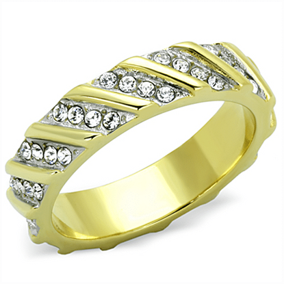 Picture of TK1557 - Stainless Steel Ring Two-Tone IP Gold (Ion Plating) Women Top Grade Crystal Clear