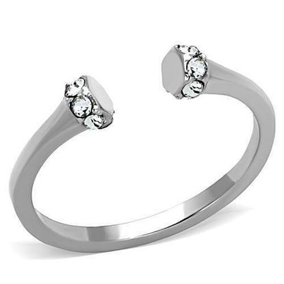 Picture of TK1580 - Stainless Steel Ring High polished (no plating) Women Top Grade Crystal Clear