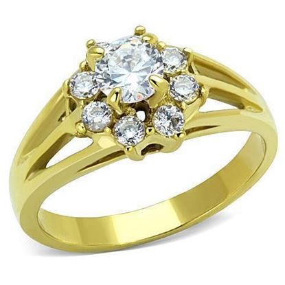 Picture of TK1583 - Stainless Steel Ring IP Gold(Ion Plating) Women AAA Grade CZ Clear