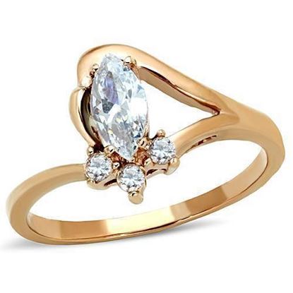 Picture of TK1590 - Stainless Steel Ring IP Rose Gold(Ion Plating) Women AAA Grade CZ Clear