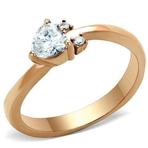 Picture of TK1591 - Stainless Steel Ring IP Rose Gold(Ion Plating) Women AAA Grade CZ Clear