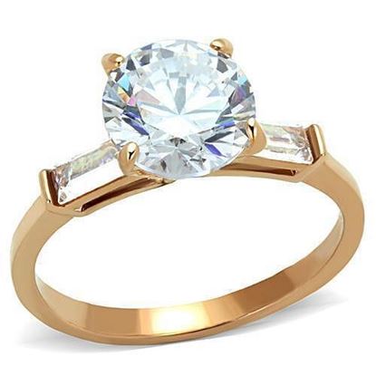 Picture of TK1595 - Stainless Steel Ring IP Rose Gold(Ion Plating) Women AAA Grade CZ Clear